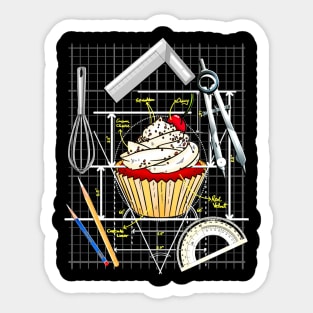 For the love of Architecture and Baking - Cupcake design Sticker